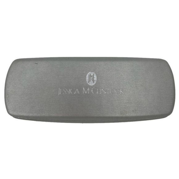 Jessica McClintock Eyeglasses Case Hard Clam Shell Brushed Matte Silver - Picture 1 of 11